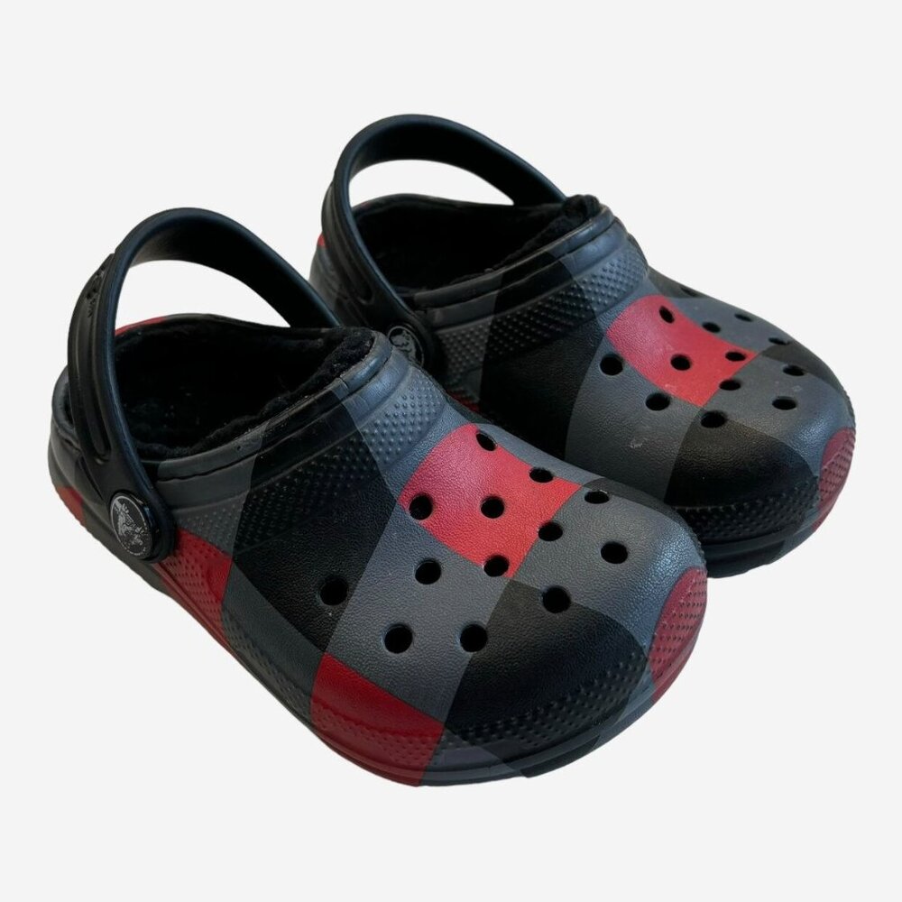 Sherpa Plaid Crocs Size 7